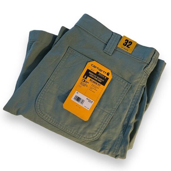 CARHARTT Men's Rugged Flex Relaxed Fit Canvas Work Short Sz 32 Olive Green - Picture 2 of 8